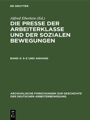 cover image of S–Z und Anhang